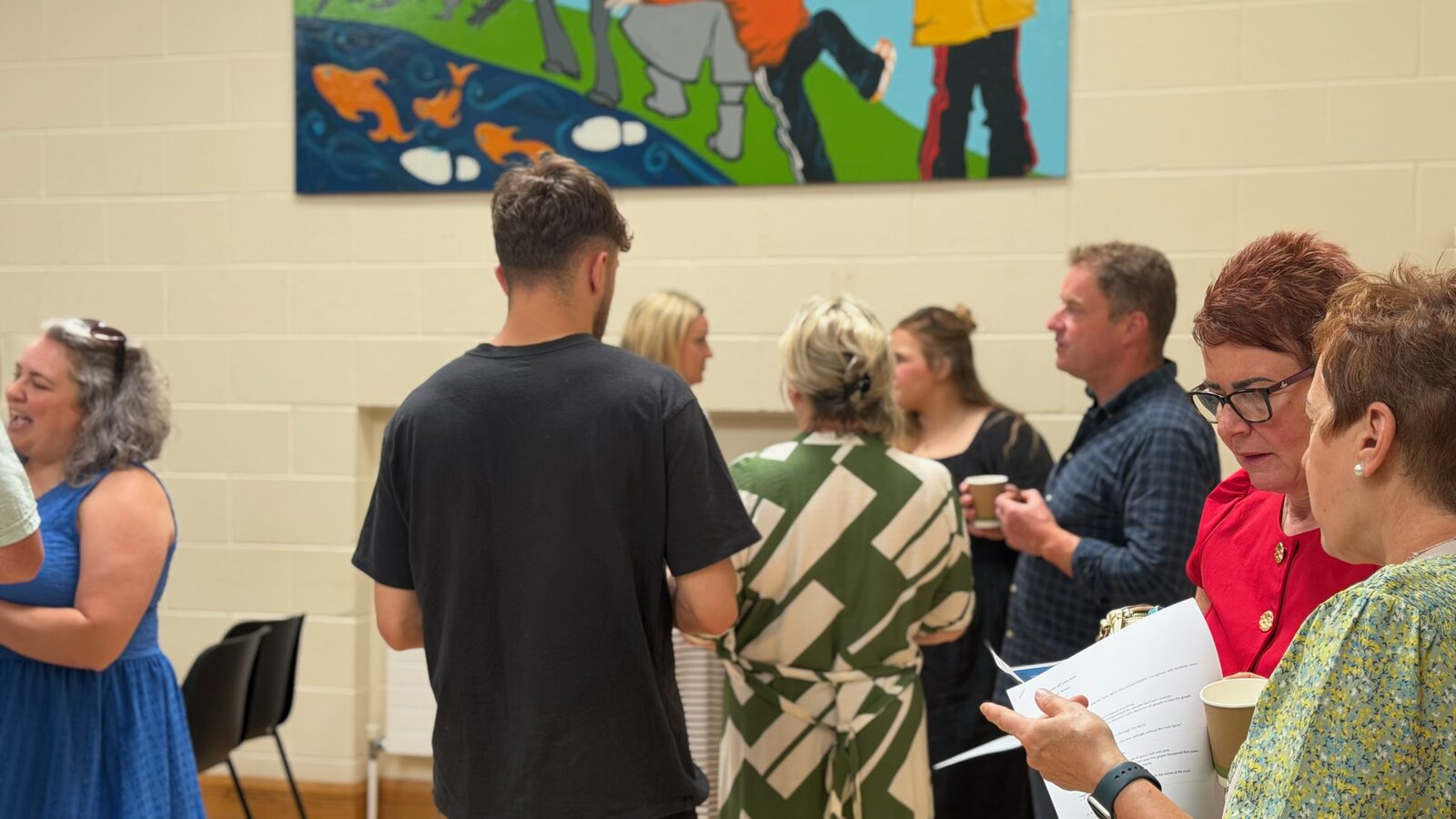 People chatting at Millbrook Church.